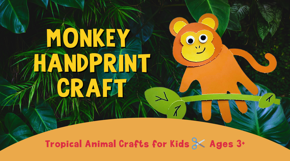 Monkey Handprint Craft for Kids,handprint crafts for toddlers,handprint crafts for preschoolers, handprint keepsake ideas, animal handprint crafts,