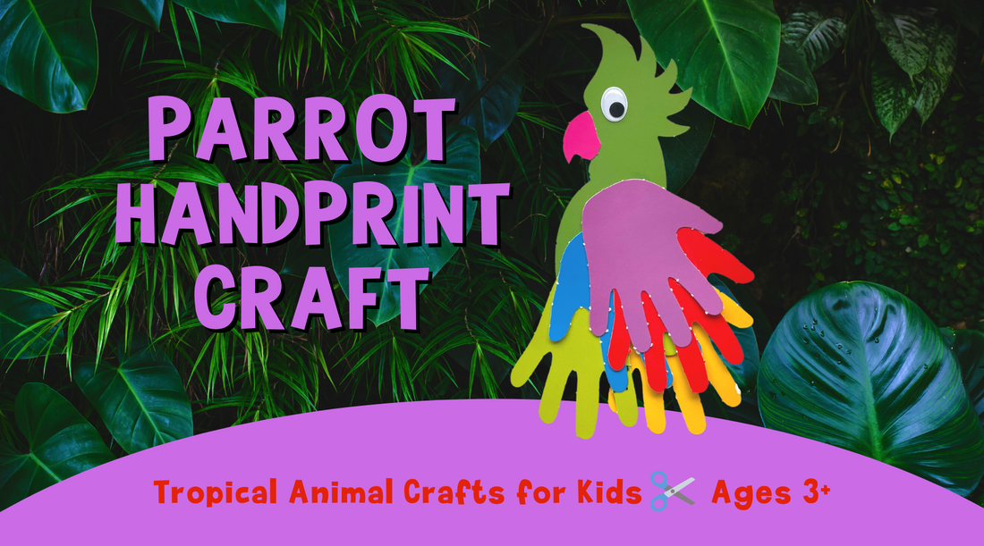 Parrot Handprint Craft for Kids, handprint crafts for toddlers,handprint crafts for preschoolers, handprint keepsake ideas, animal handprint crafts,