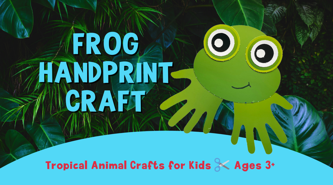 Frog Handprint Craft Kit for kids, handprint crafts for toddlers, handprint crafts for preschoolers, handprint keepsake ideas, animal handprint crafts,