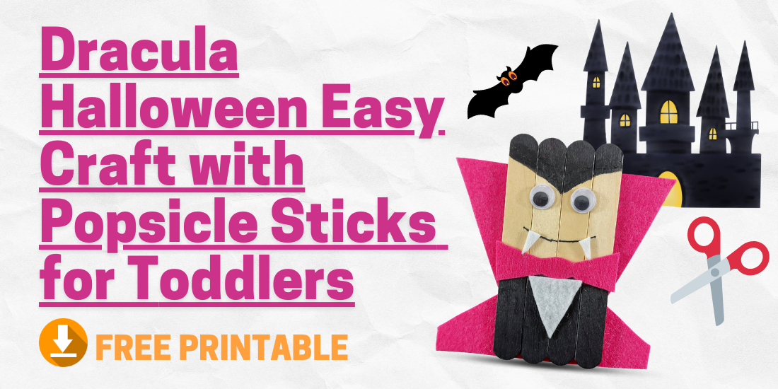 Dracula Halloween Easy Craft with Popsicle Sticks for Toddlers