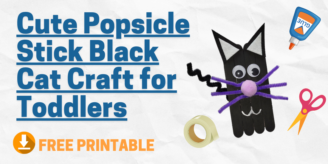 Popsicle Stick DIY Black Cat Craft for Toddlers