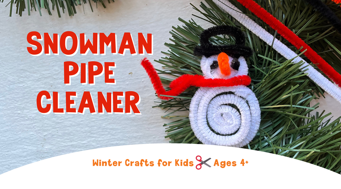 Pipe Cleaner Craft Snowman for Children, Elementary Students
