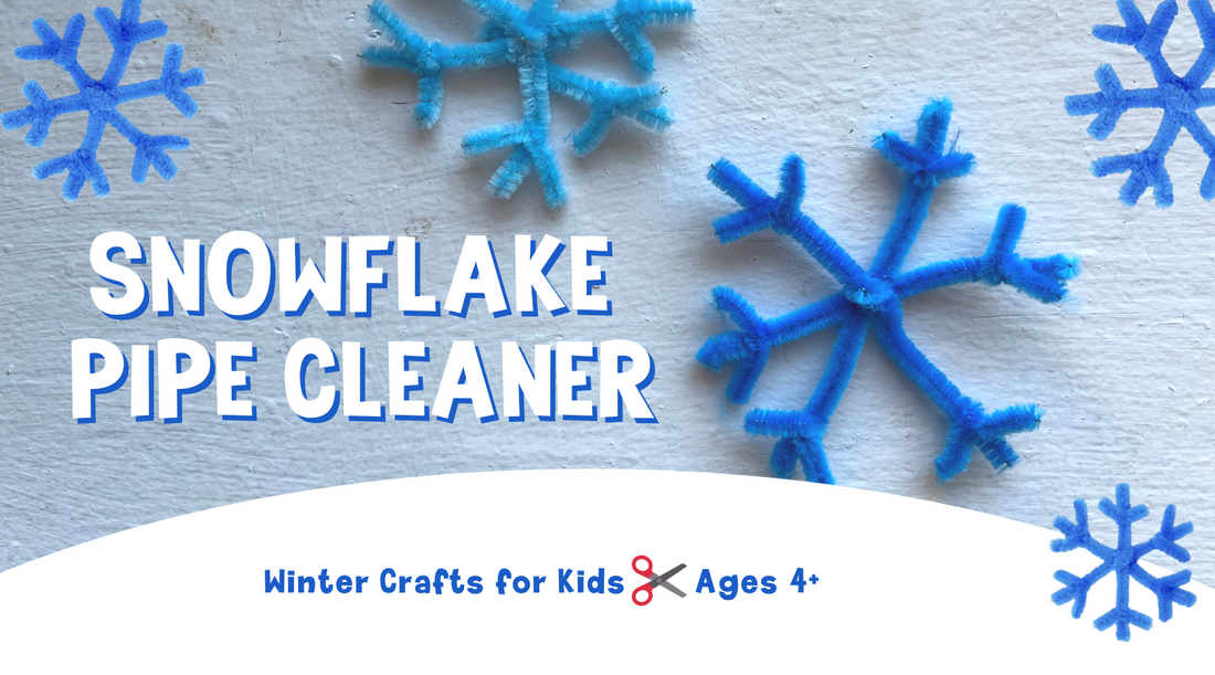 Snowflake Pipe Cleaner Winter Craft for Kids Toddler and Elementary Students
