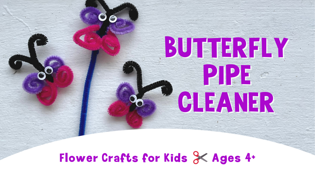pipe cleaner butterfly step by step, pipe cleaner crafts, easy pipe cleaner crafts