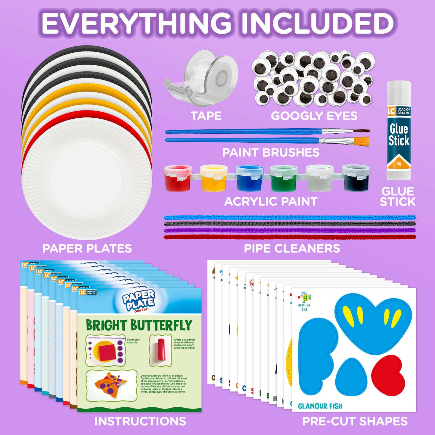 Arts and Crafts for Toddlers, Create Animal Crafts from Paper Plates, Includes All Supplies and Instructions, Best Craft Project Kit for Ages 2-5