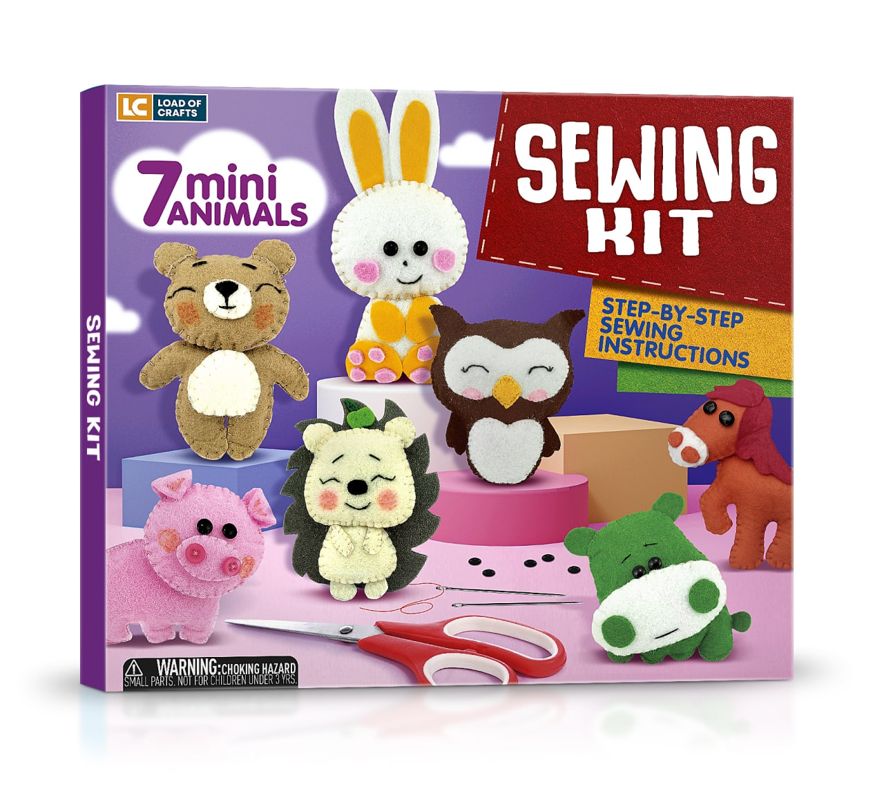 Mini animal sewing kit for kids